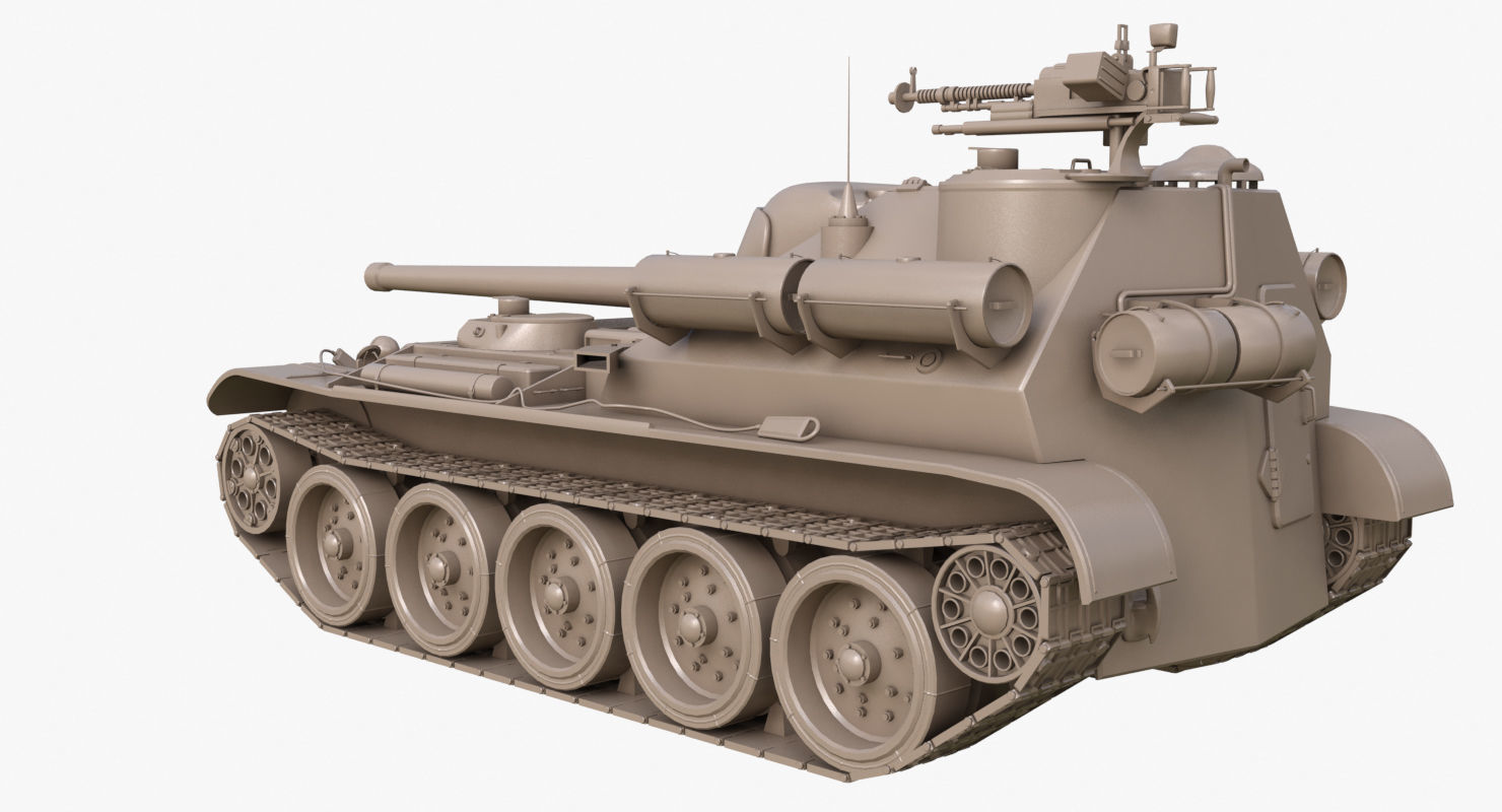 Tank Uralmash SU 101 Clay Mental Ray 3D model_53