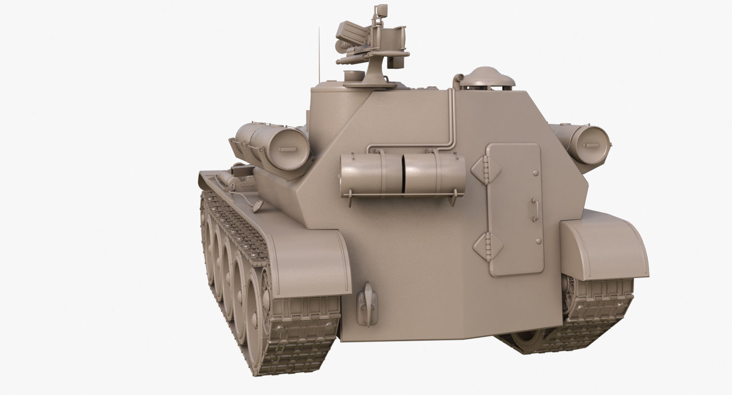 Tank Uralmash SU 101 Clay Mental Ray 3D model_50