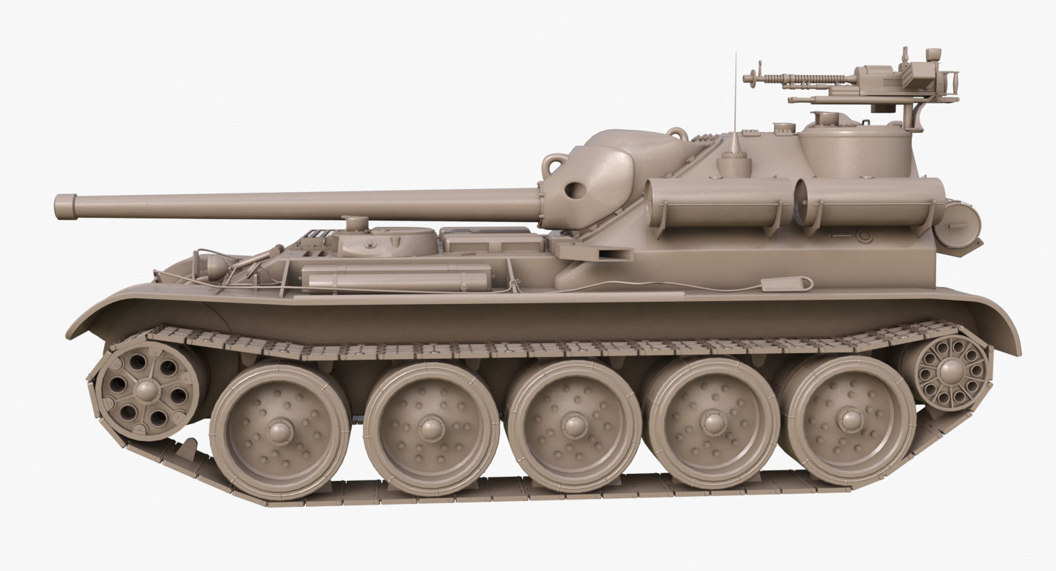 Tank Uralmash SU 101 Clay Mental Ray 3D model_58