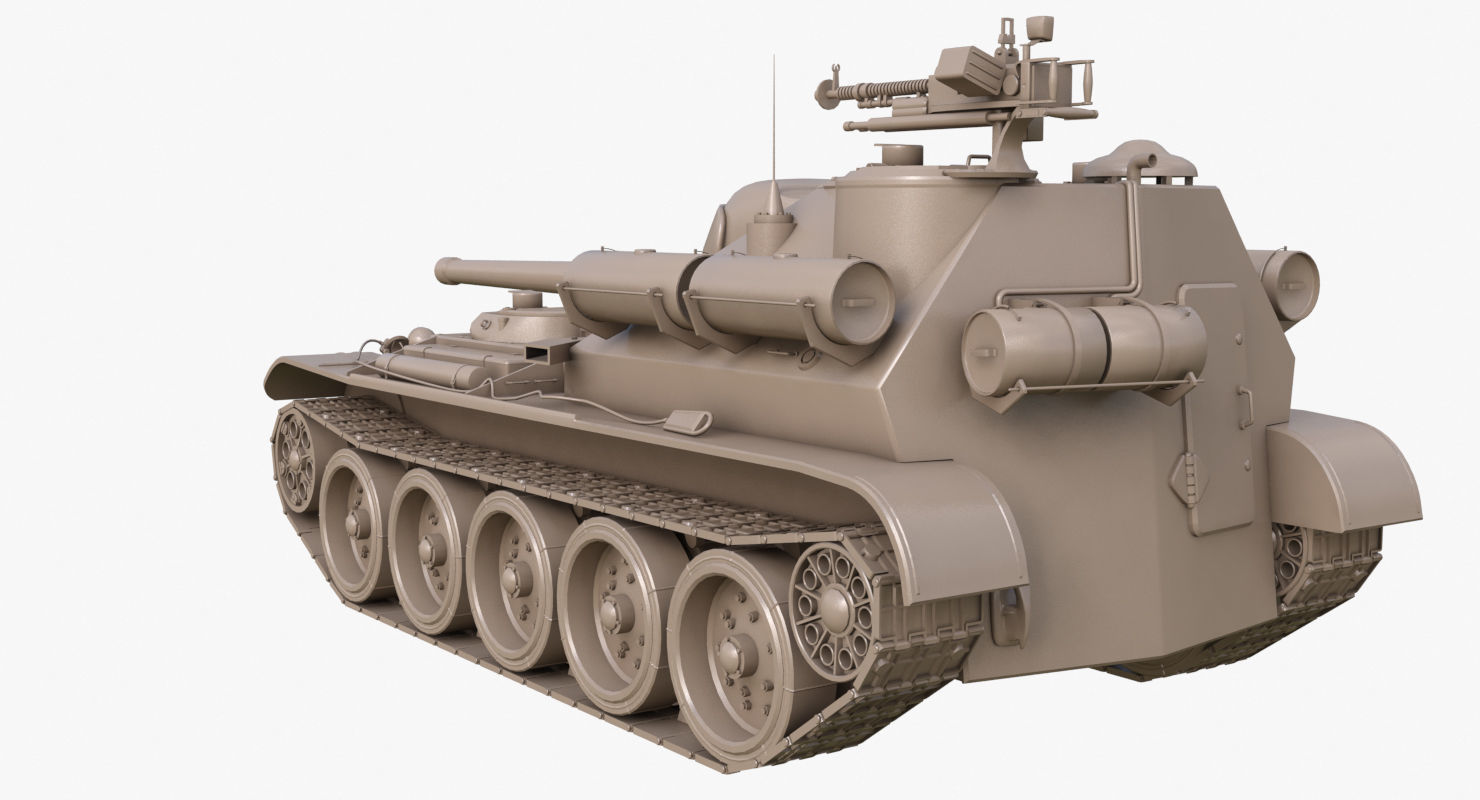 Tank Uralmash SU 101 Clay Mental Ray 3D model_52