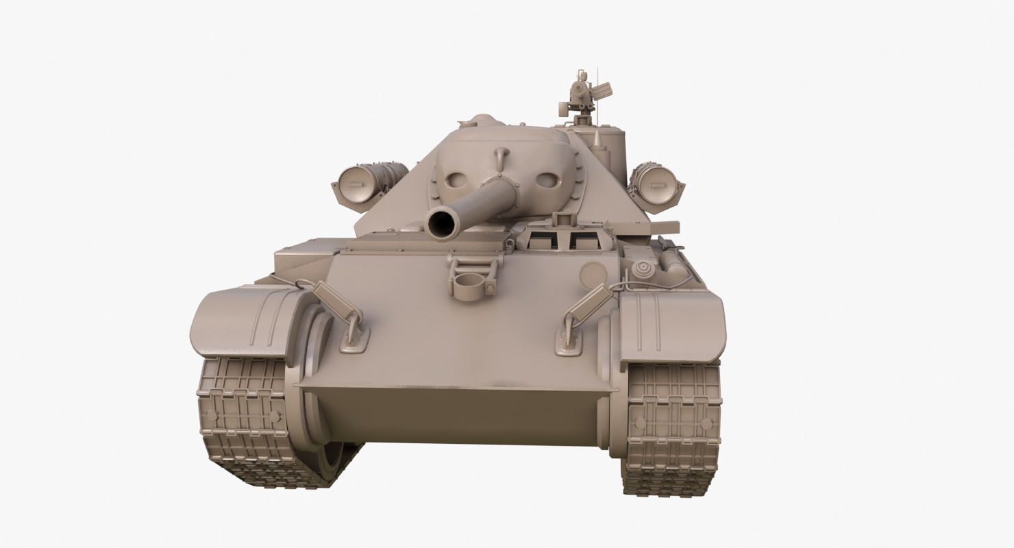 Tank Uralmash SU 101 Clay Mental Ray 3D model_30