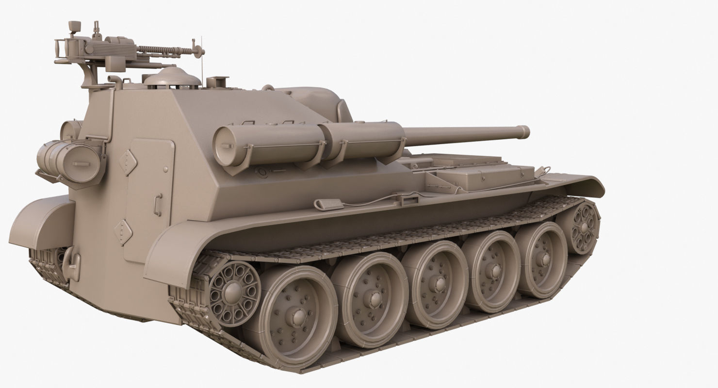 Tank Uralmash SU 101 Clay Mental Ray 3D model_44