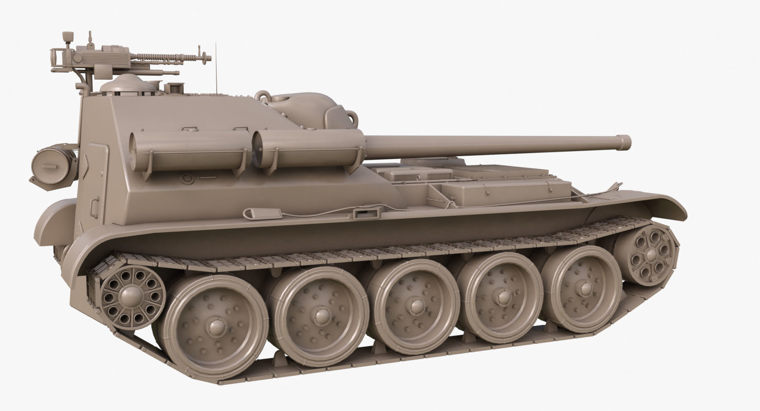 Tank Uralmash SU 101 Clay Mental Ray 3D model_42