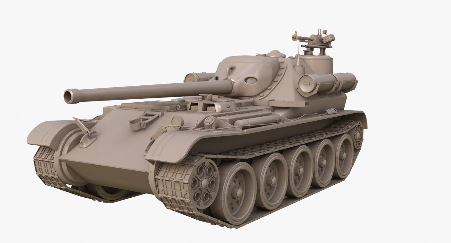Tank Uralmash SU 101 Clay Mental Ray 3D model_27