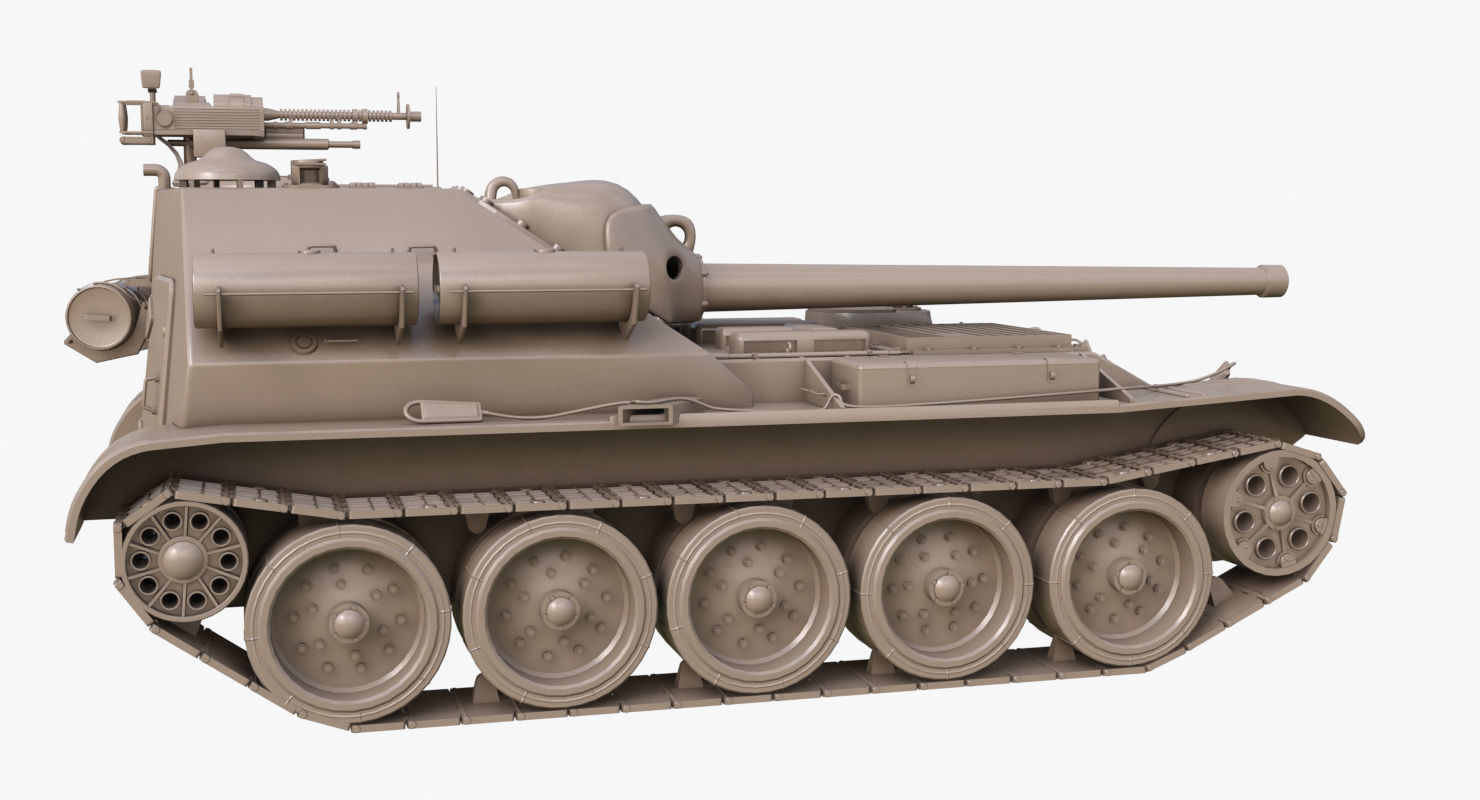 Tank Uralmash SU 101 Clay Mental Ray 3D model_41