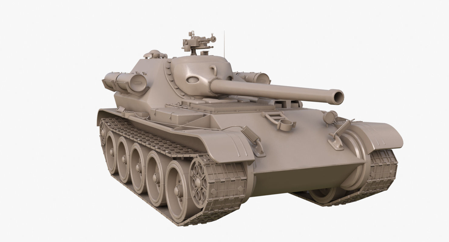 Tank Uralmash SU 101 Clay Mental Ray 3D model_33