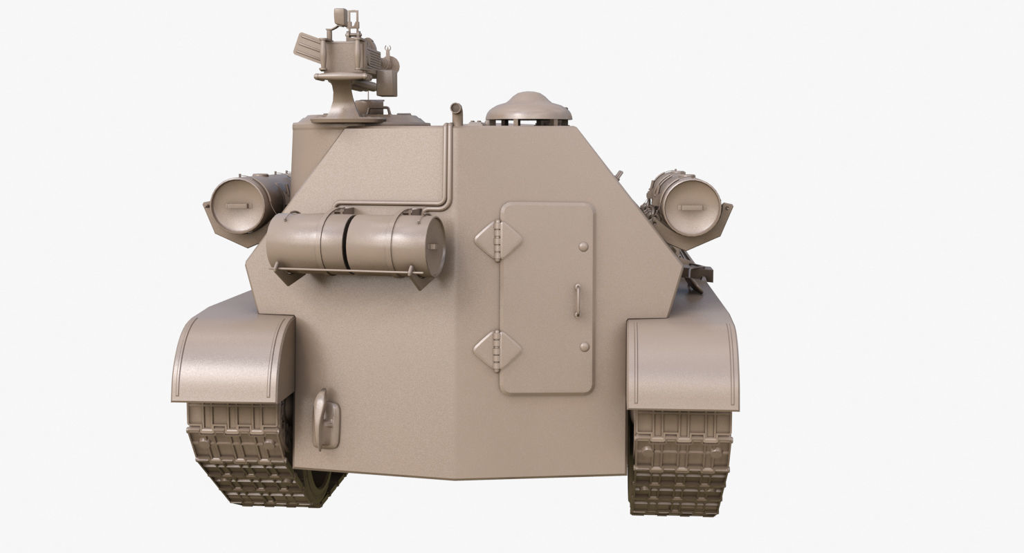 Tank Uralmash SU 101 Clay Mental Ray 3D model_48