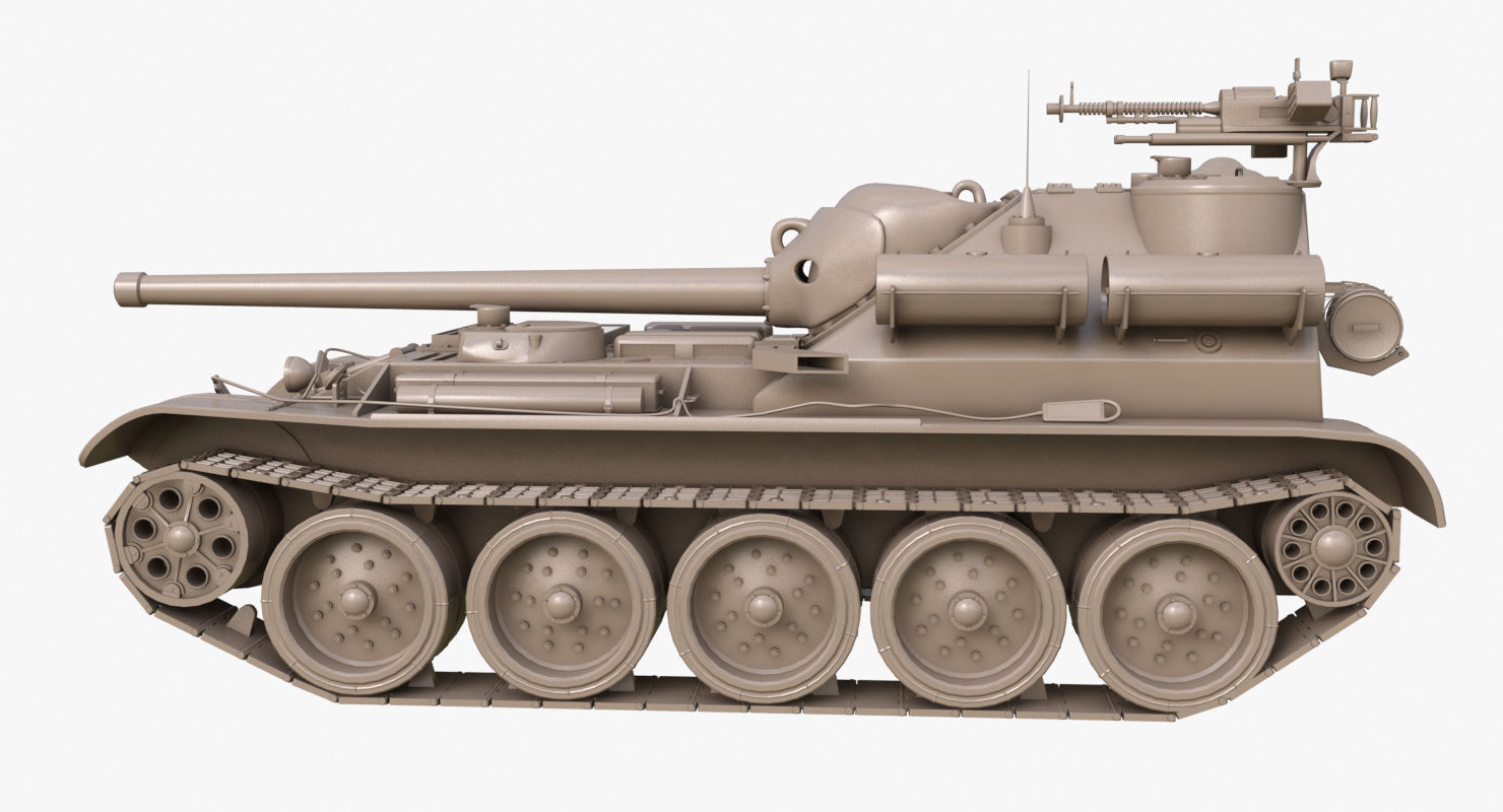 Tank Uralmash SU 101 Clay Mental Ray 3D model_57