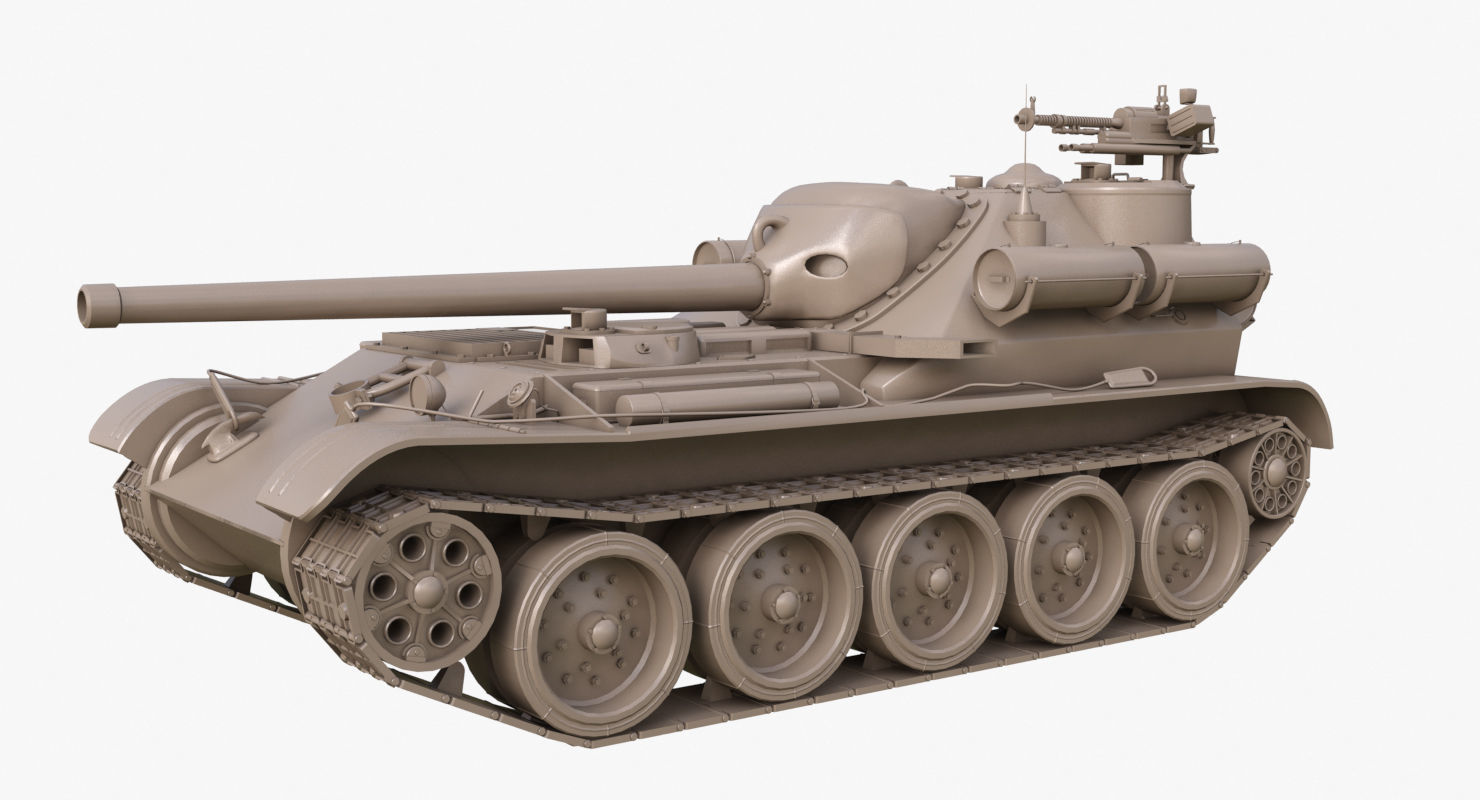 Tank Uralmash SU 101 Clay Mental Ray 3D model_61
