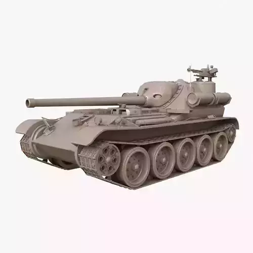 Tank Uralmash SU 101 Clay Mental Ray 3D model