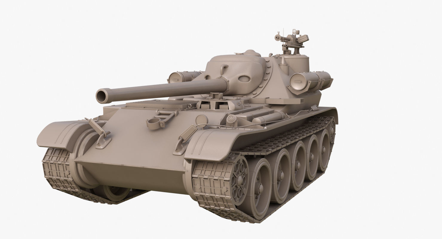 Tank Uralmash SU 101 Clay Mental Ray 3D model_28