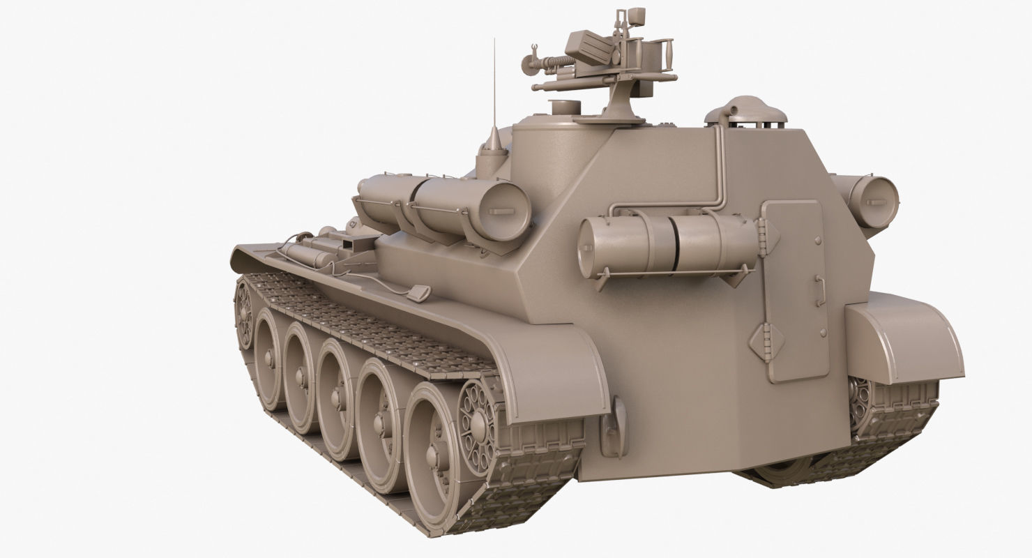 Tank Uralmash SU 101 Clay Mental Ray 3D model_51
