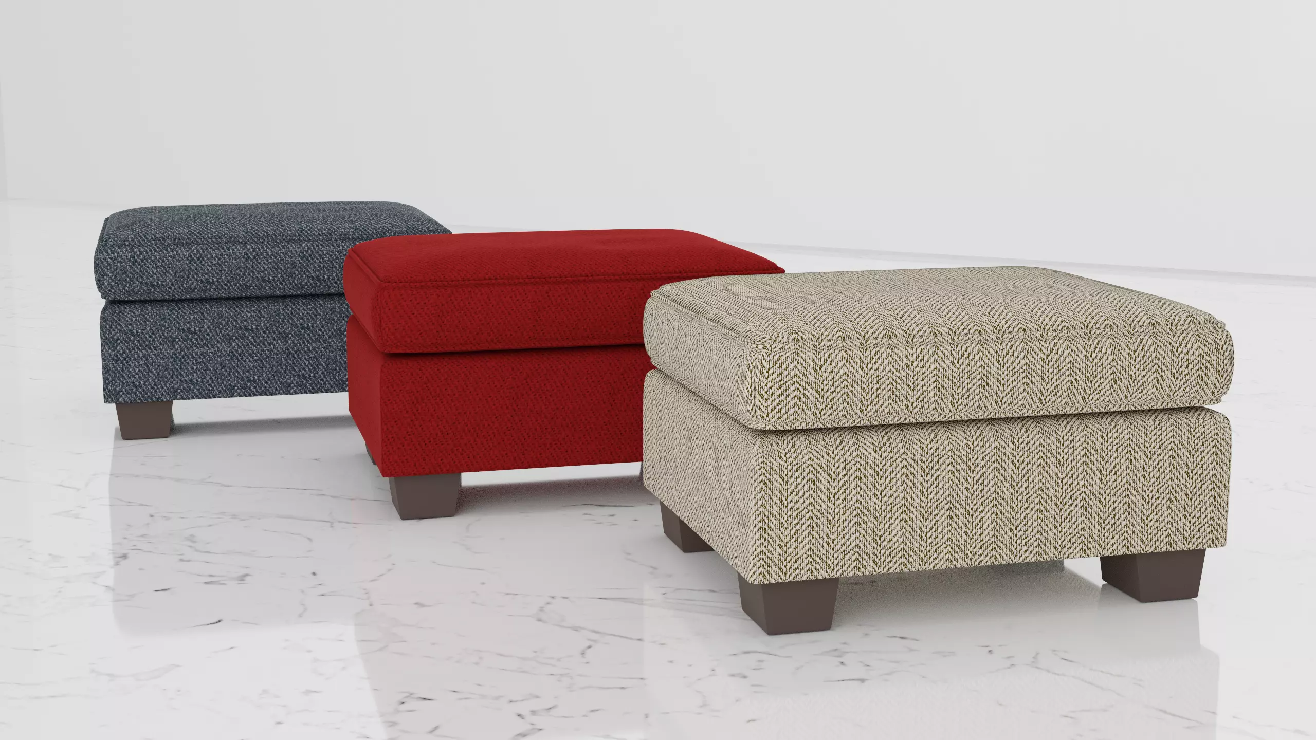 Pottery Barn Comfort Upholstered Storage Ottoman 3D model