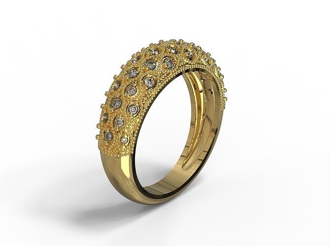 Jewelry diamond ring 3D print model