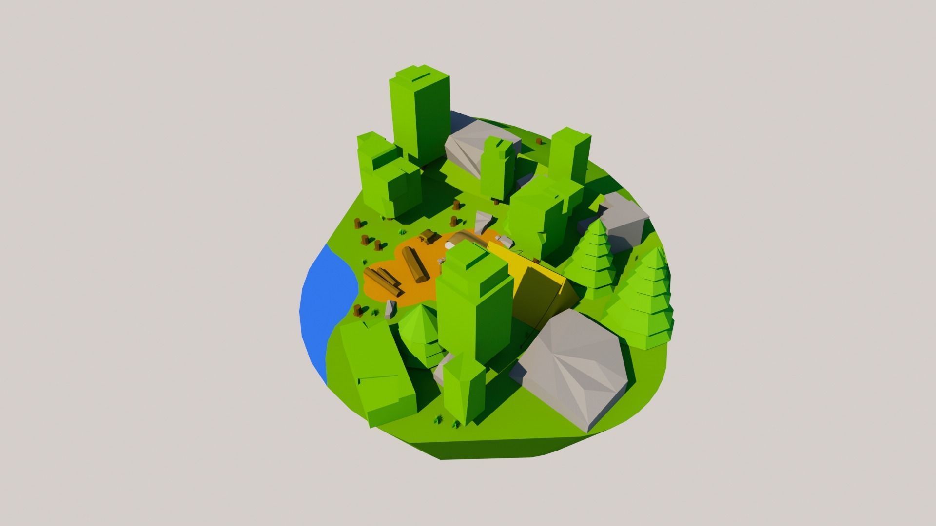 Camp GAME READY LOW POLY  Low-poly 3D model_2