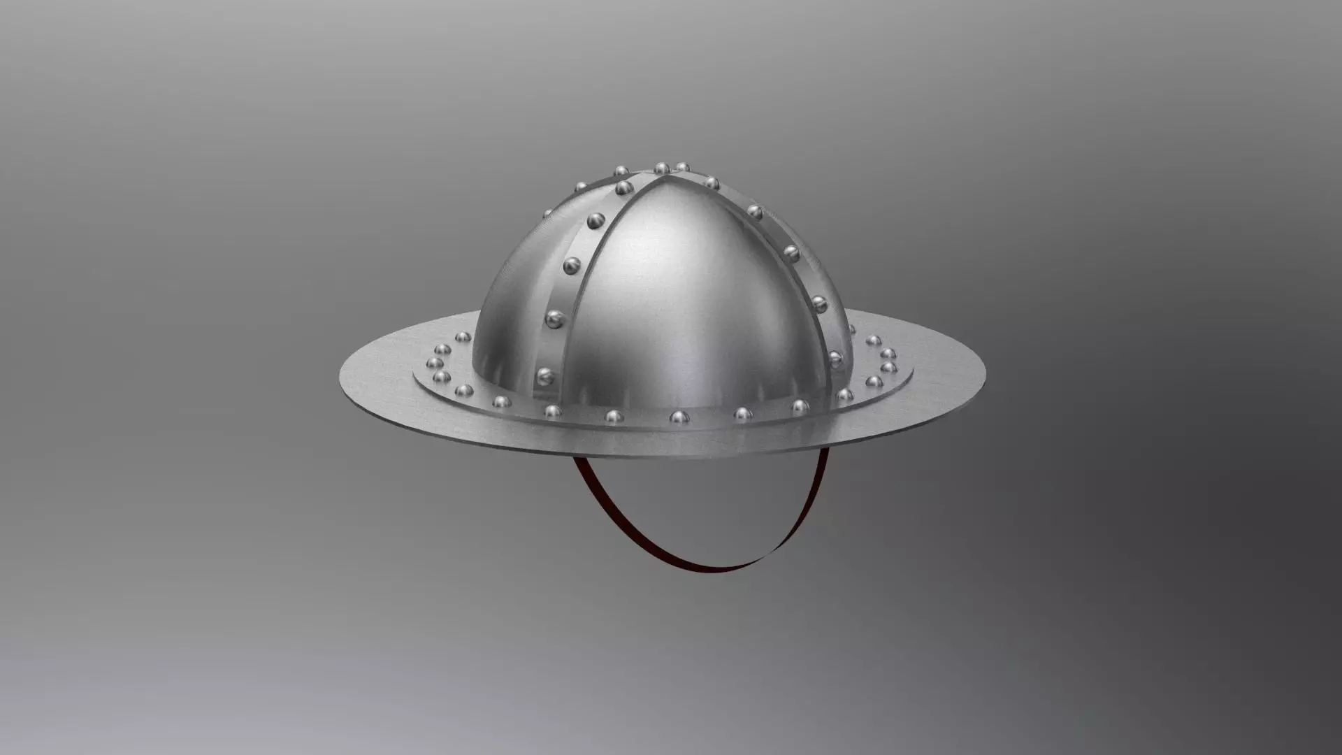 Medieval infantrymen helmet 3D model_0