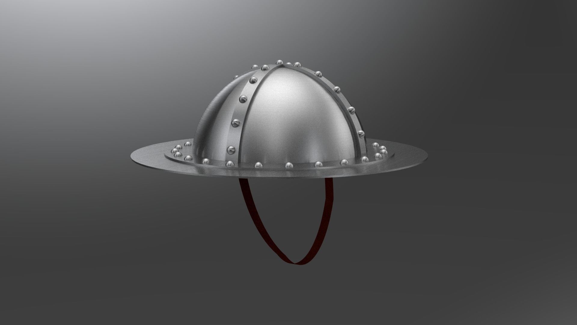 Medieval infantrymen helmet 3D model_5