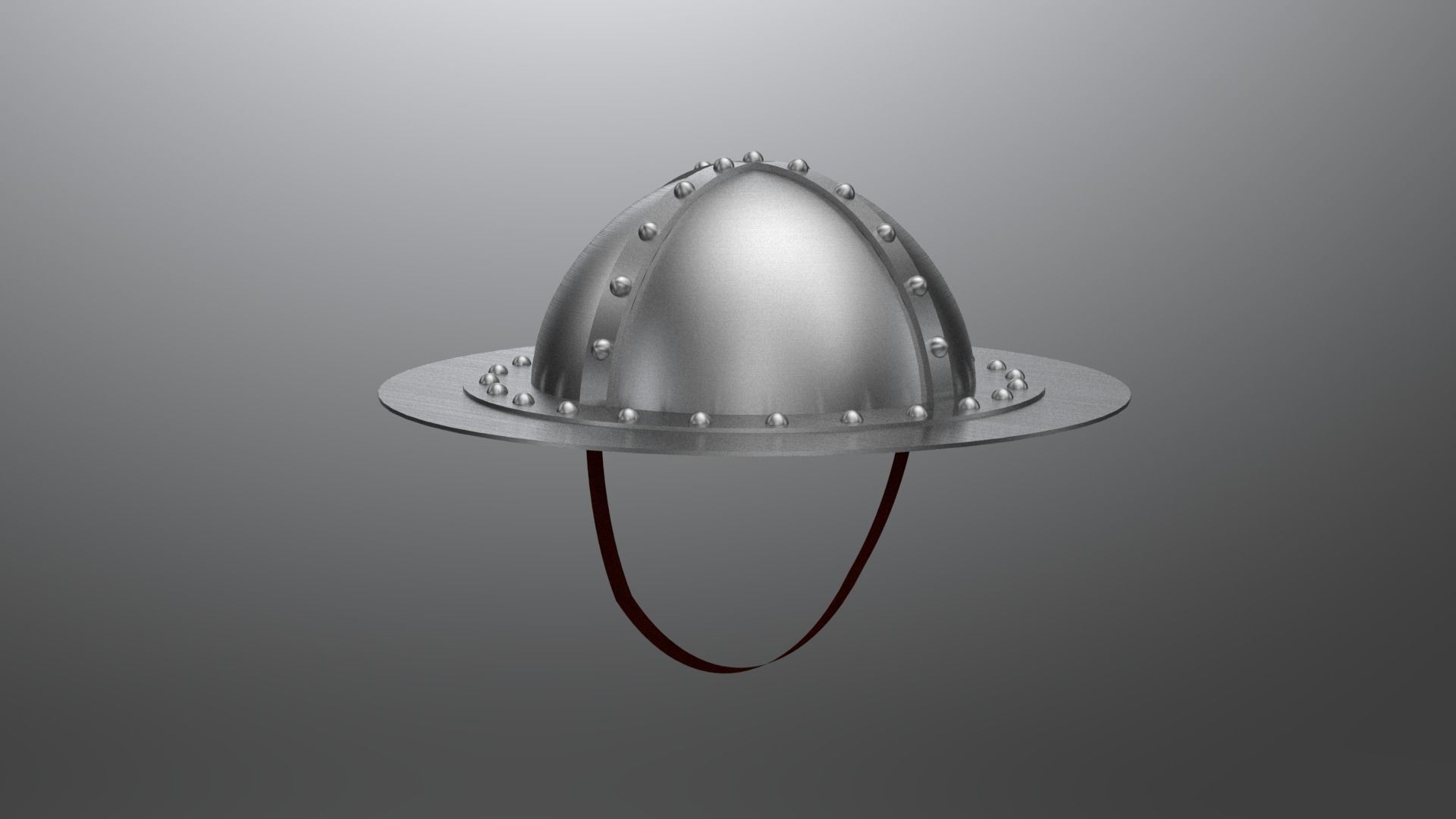 Medieval infantrymen helmet 3D model_1