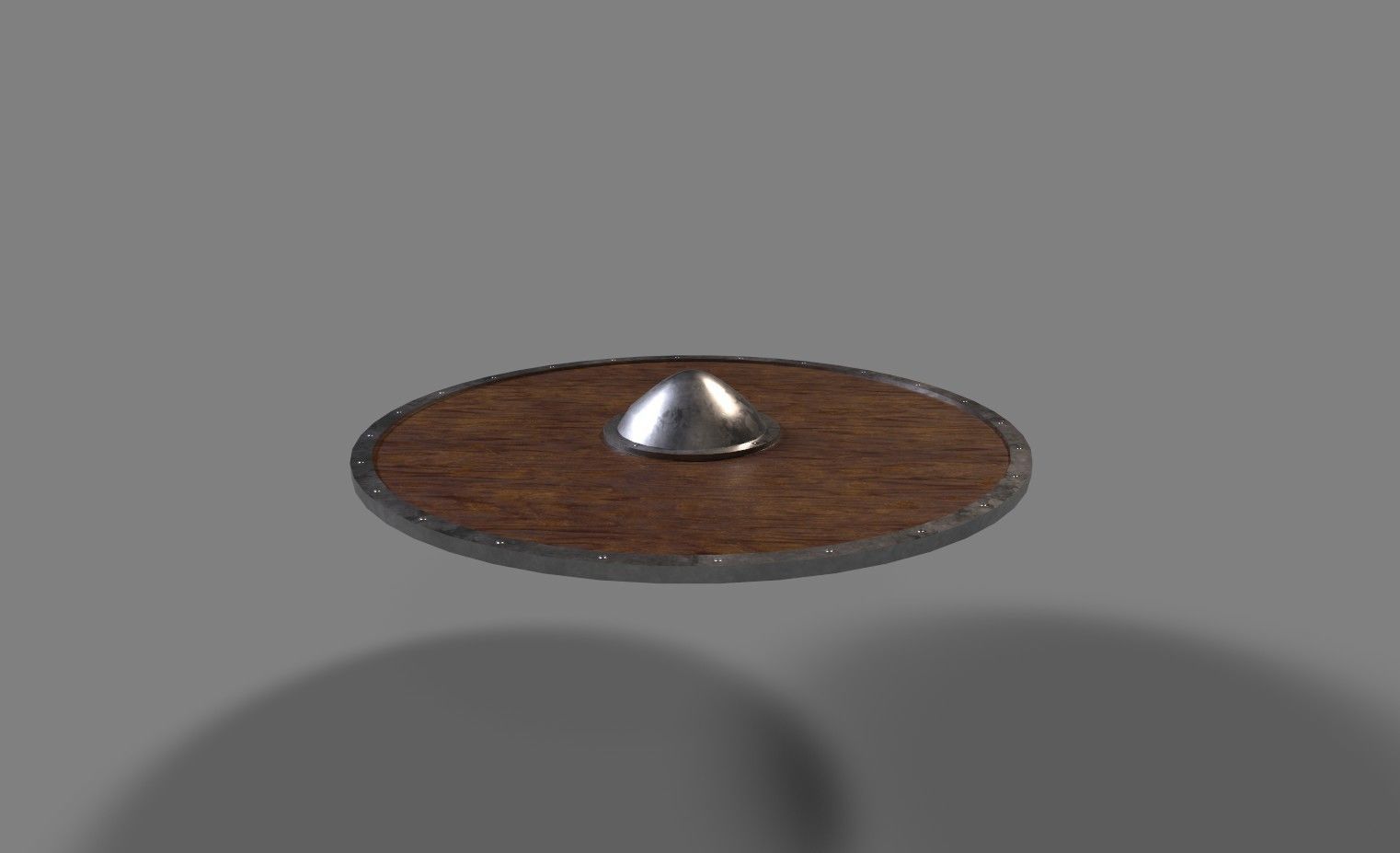 Round wooden shield game ready Low-poly 3D model_3