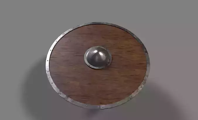 Round wooden shield game ready