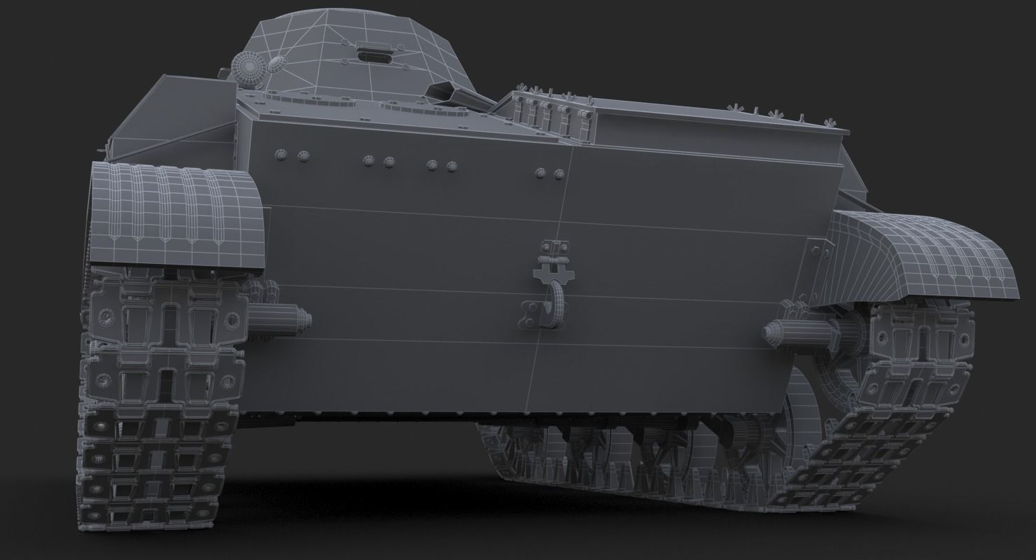 Tank T 60 Vray 3D model_18