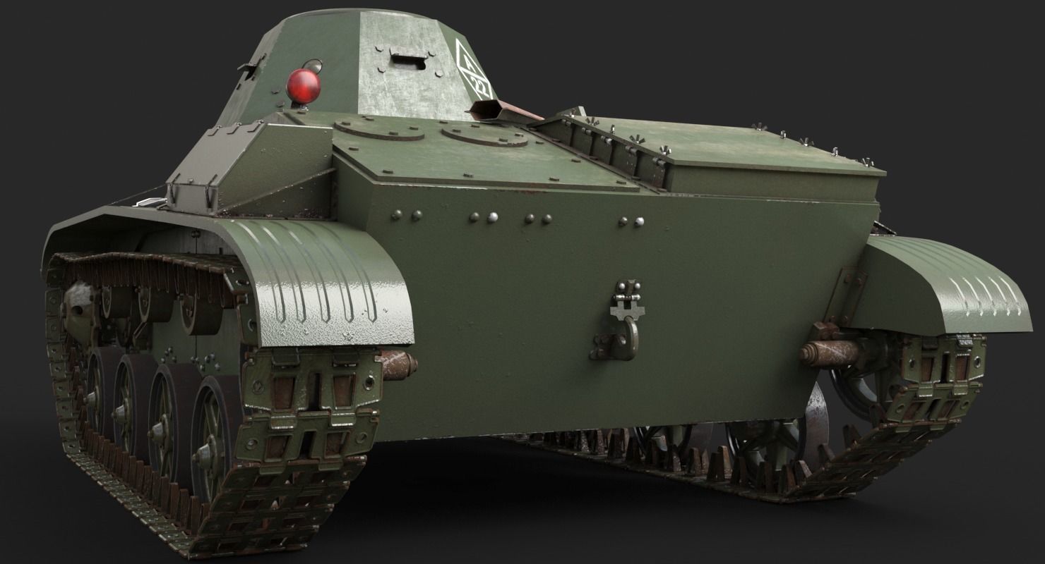 Tank T 60 Vray 3D model_6