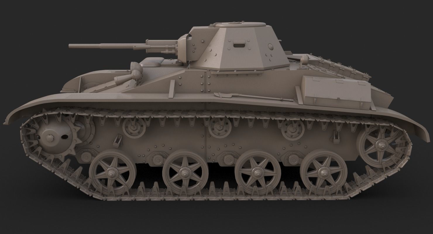 Tank T 60 Vray 3D model_20