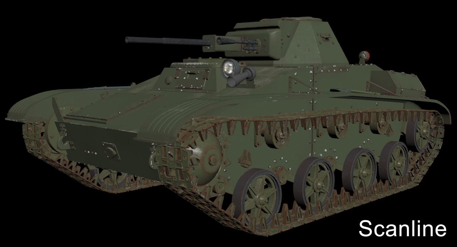 Tank T 60 Vray 3D model_26
