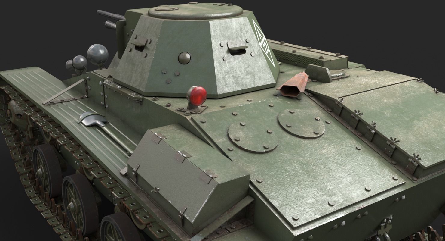 Tank T 60 Vray 3D model_13