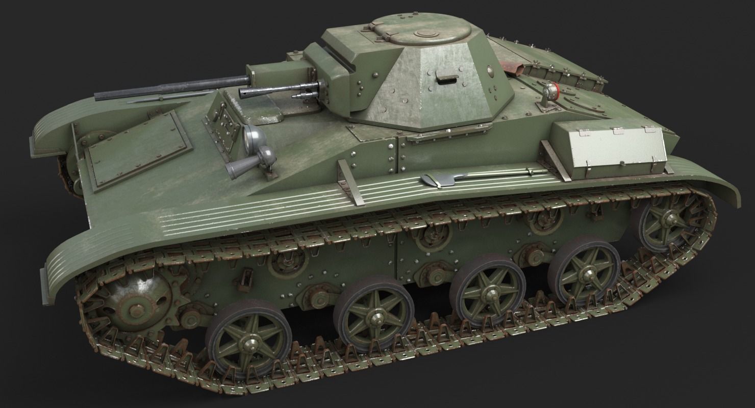 Tank T 60 Vray 3D model_3