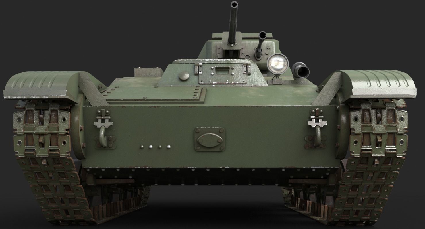 Tank T 60 Vray 3D model_11