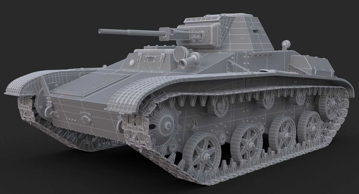 Tank T 60 Vray 3D model_15