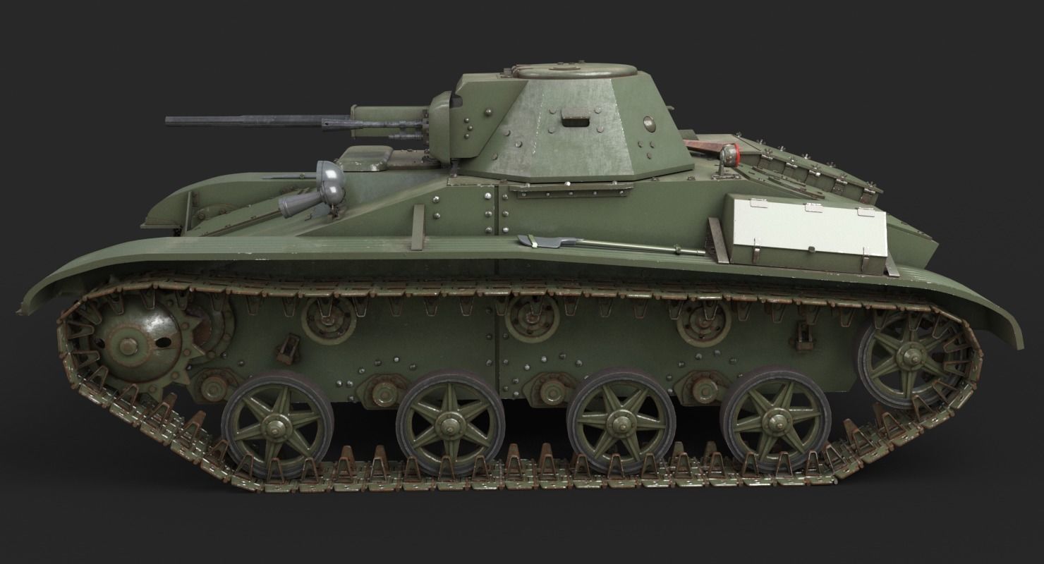 Tank T 60 Vray 3D model_4