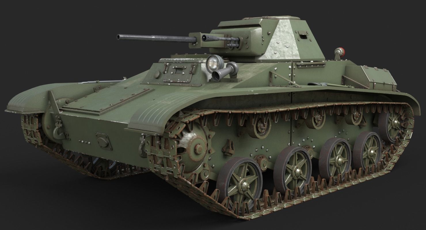 Tank T 60 Vray 3D model_2