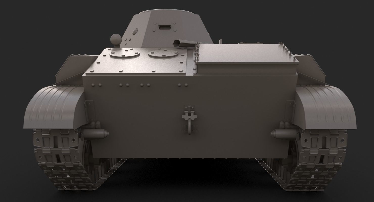 Tank T 60 Vray 3D model_23
