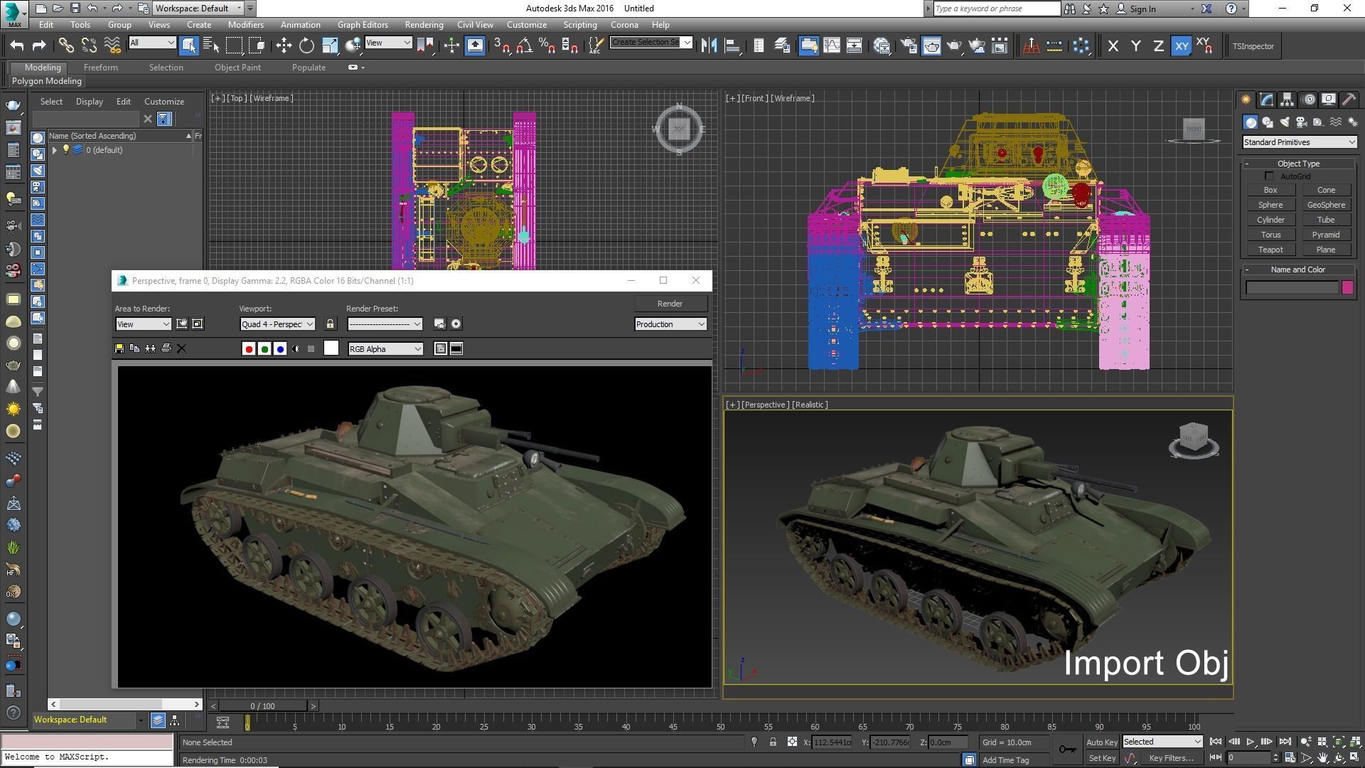 Tank T 60 Vray 3D model_28