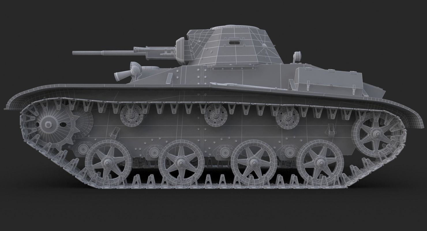 Tank T 60 Vray 3D model_16