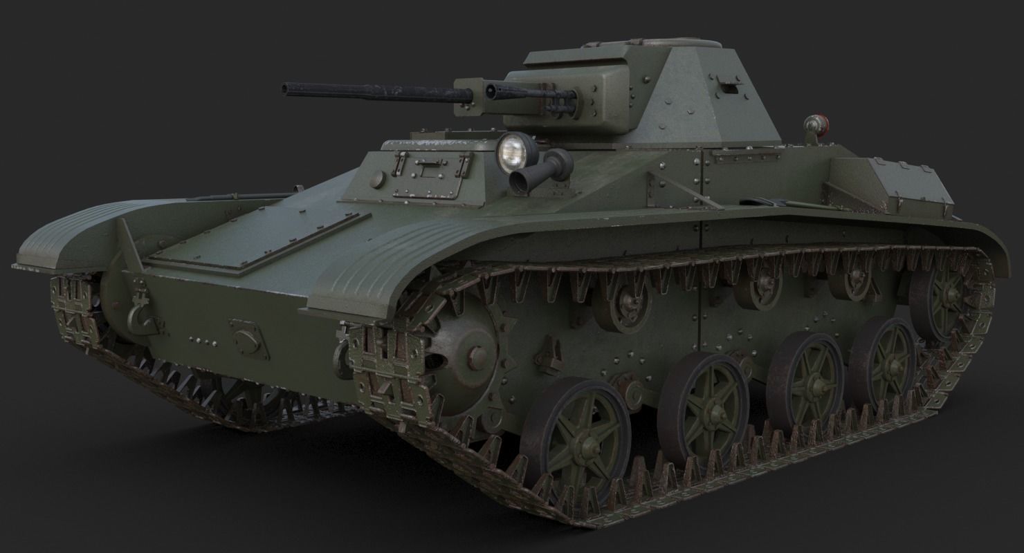 Tank T 60 Mental ray 3D model_4