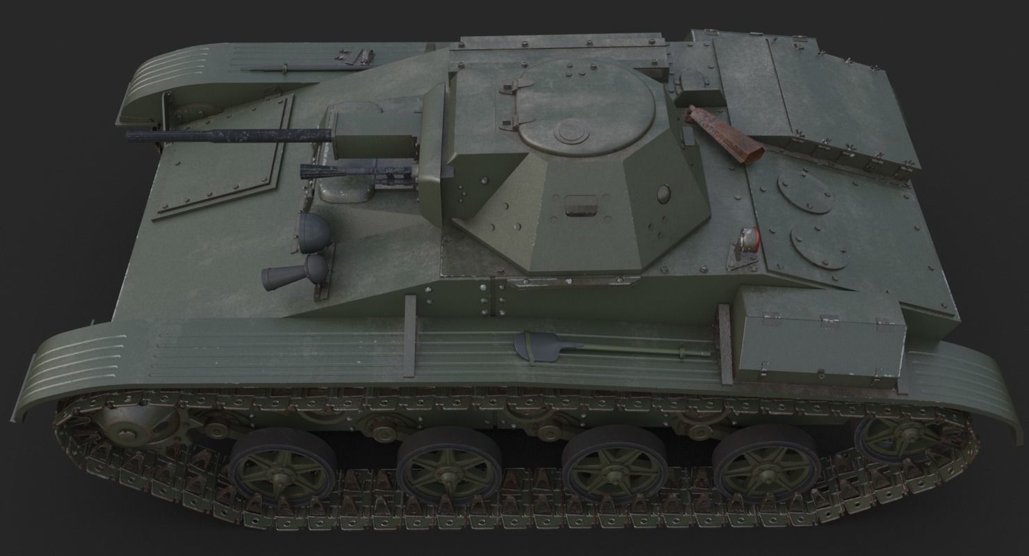 Tank T 60 Mental ray 3D model_6