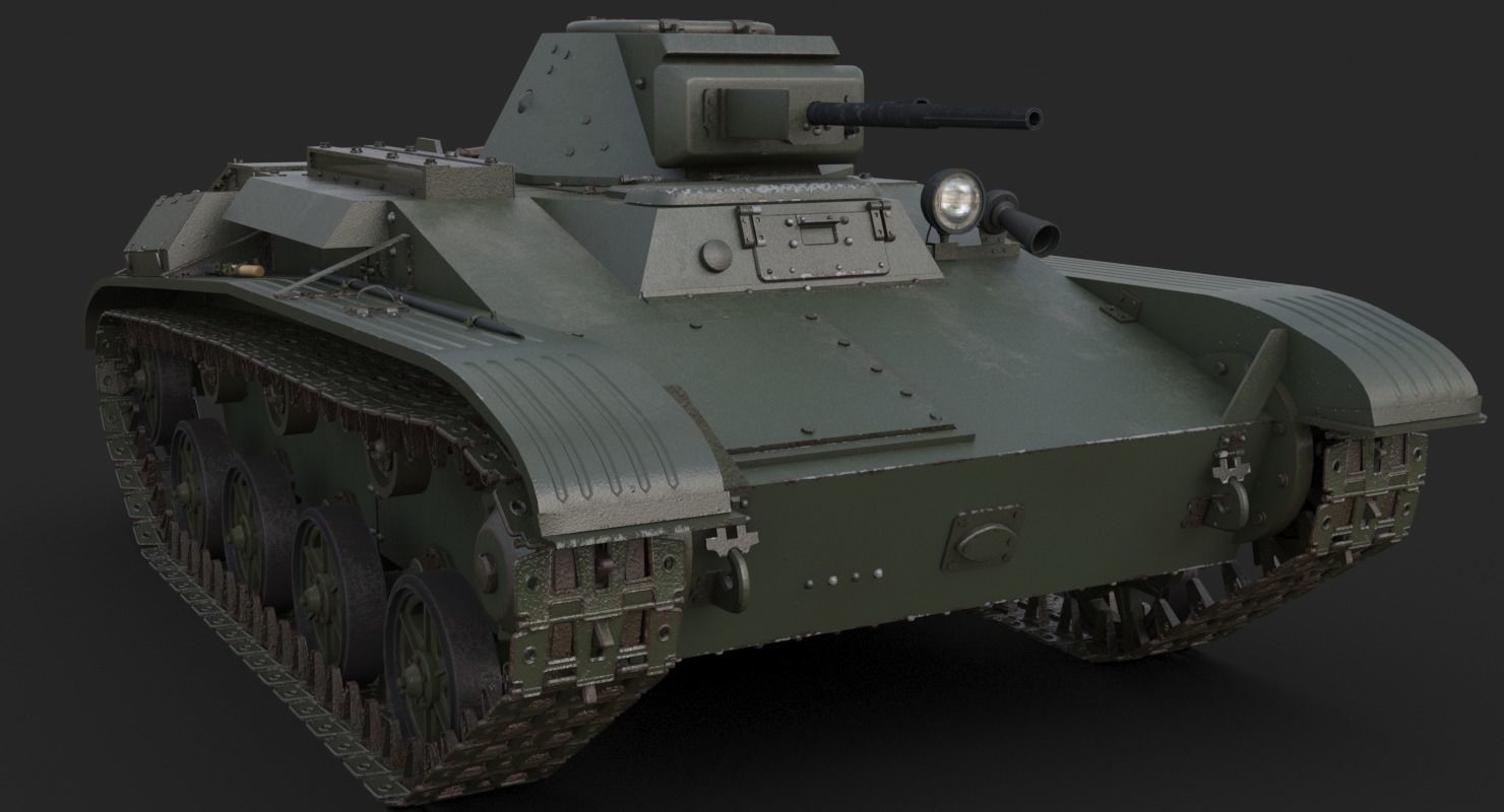 Tank T 60 Mental ray 3D model_14