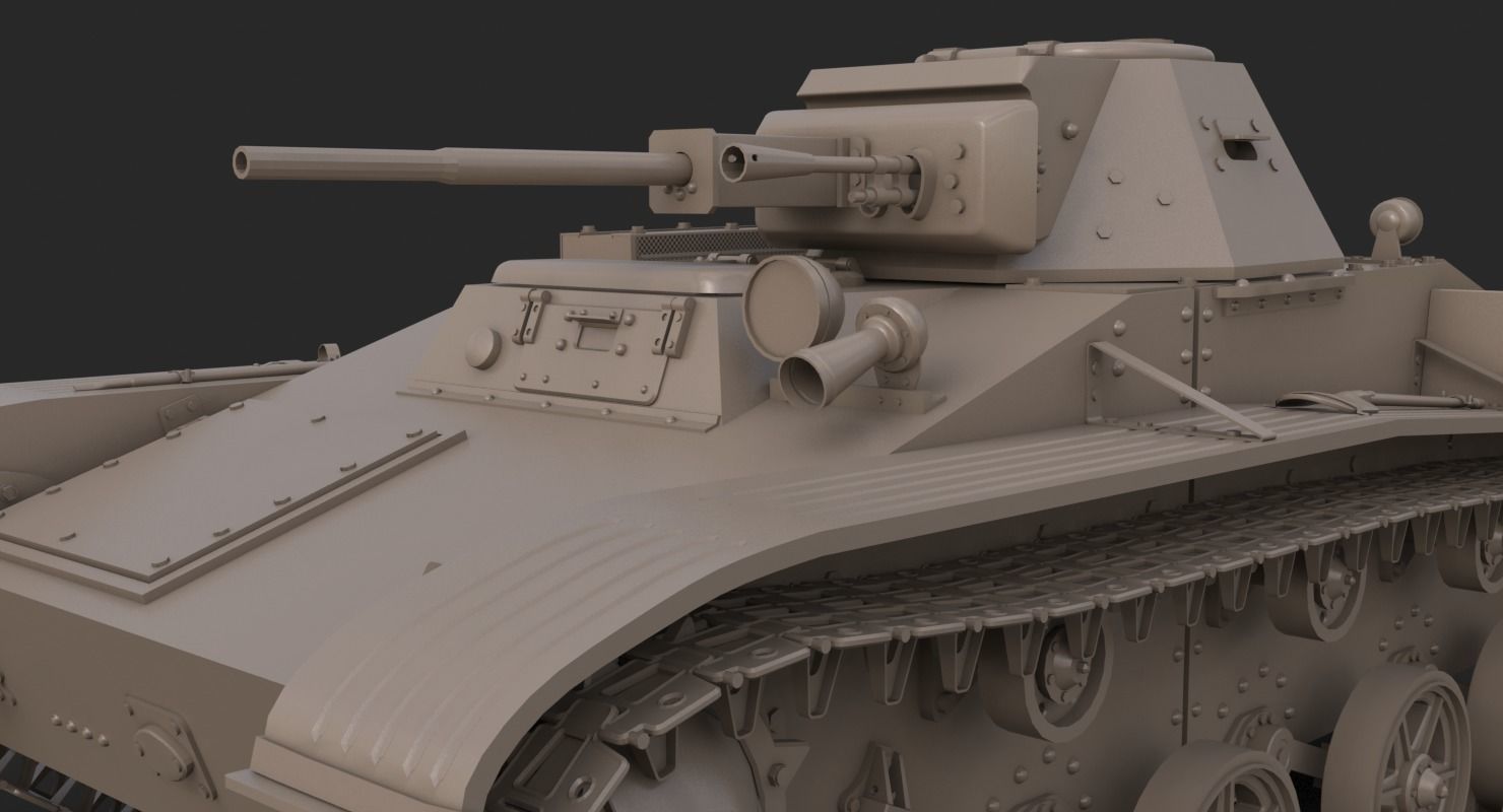 Tank T 60  Clay Mental Ray 3D model_12