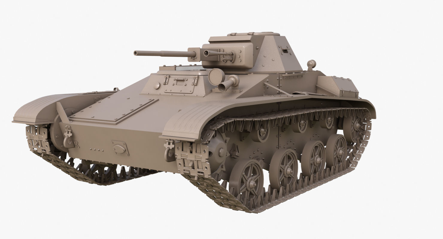 Tank T 60  Clay Mental Ray 3D model_22