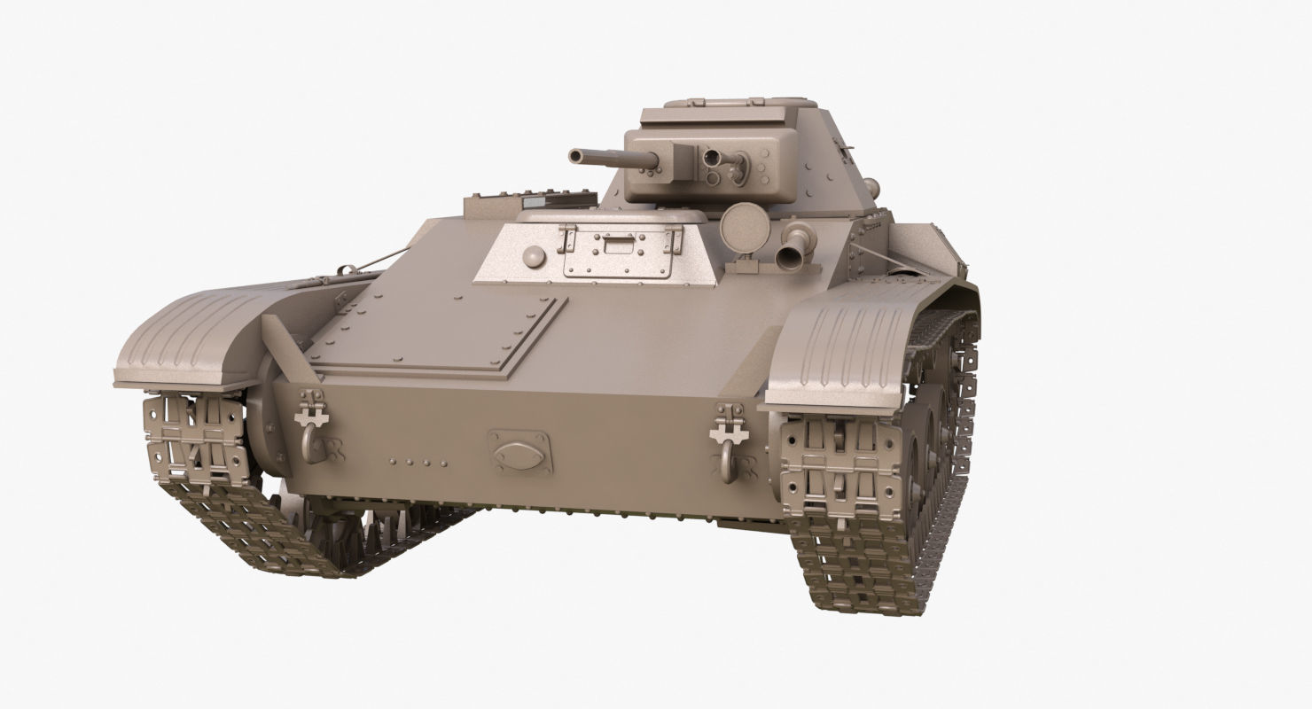 Tank T 60  Clay Mental Ray 3D model_24