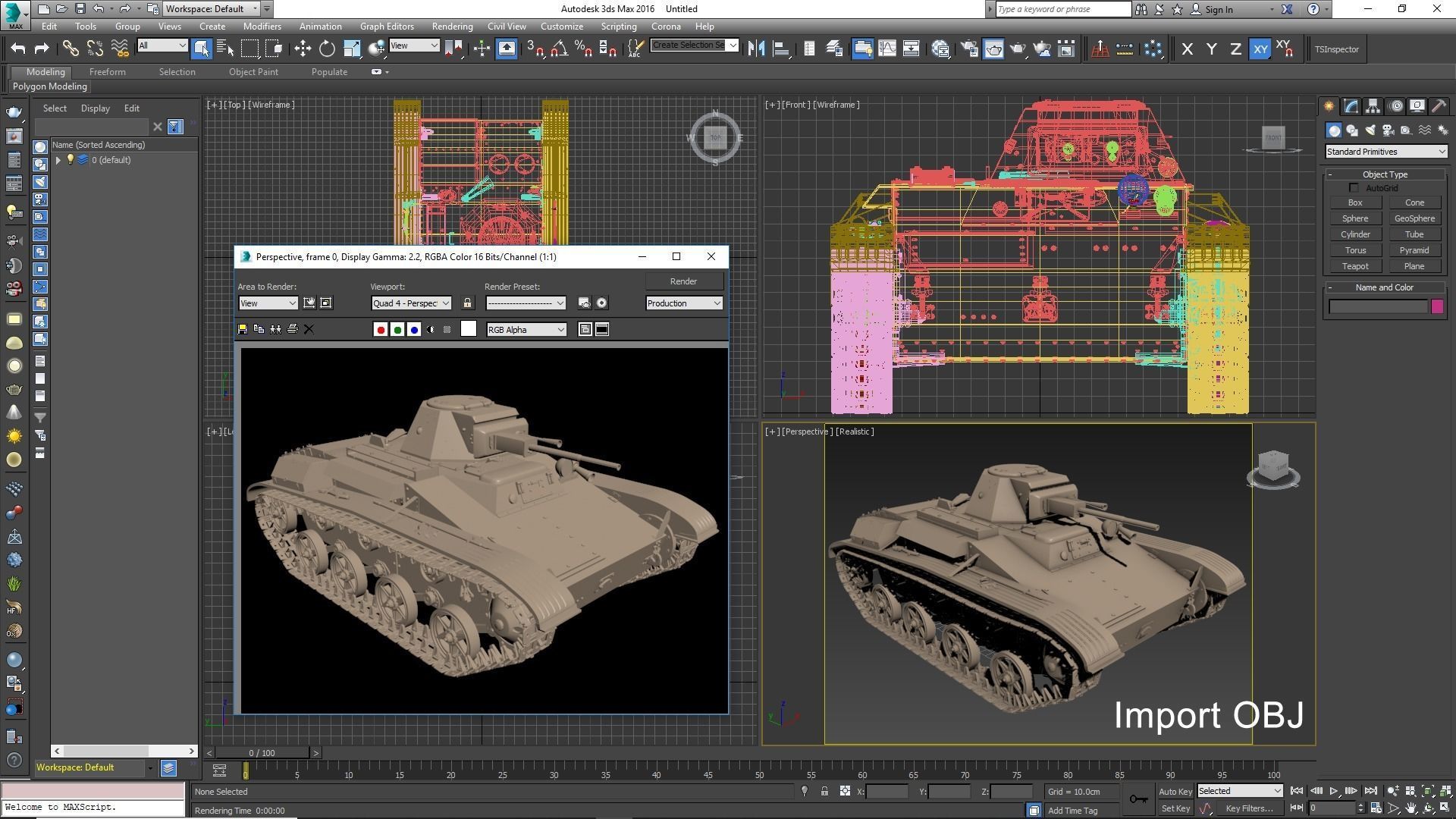 Tank T 60  Clay Mental Ray 3D model_15