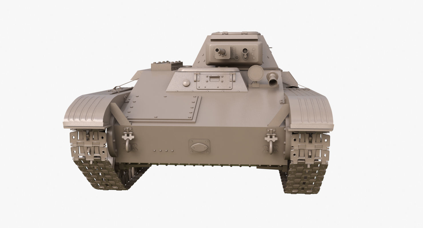 Tank T 60  Clay Mental Ray 3D model_25