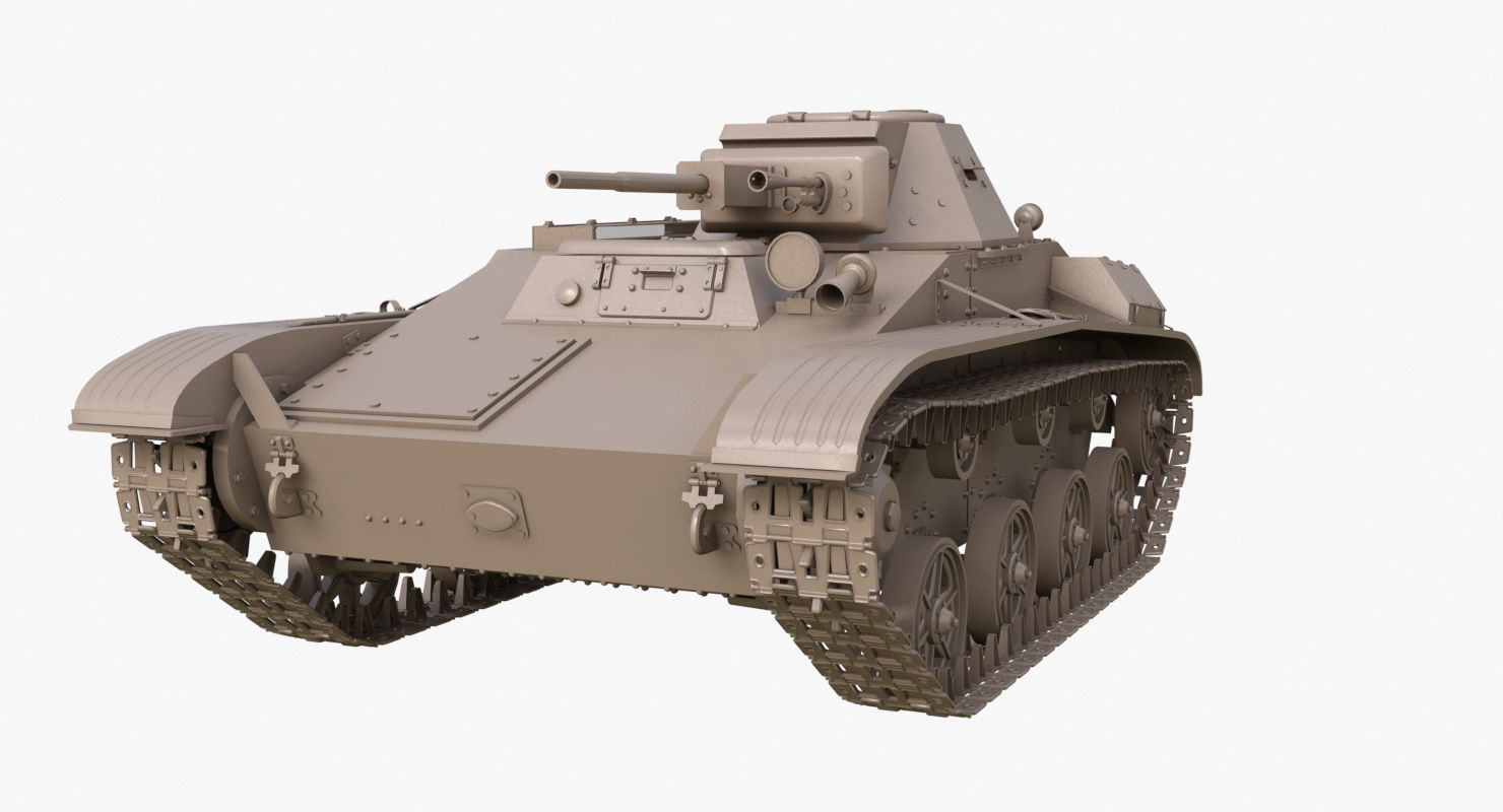 Tank T 60  Clay Mental Ray 3D model_23