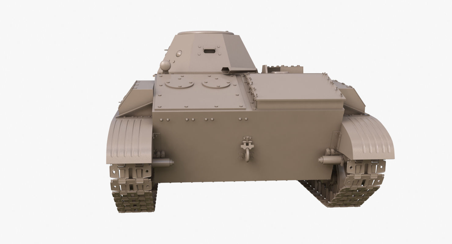 Tank T 60  Clay Mental Ray 3D model_44