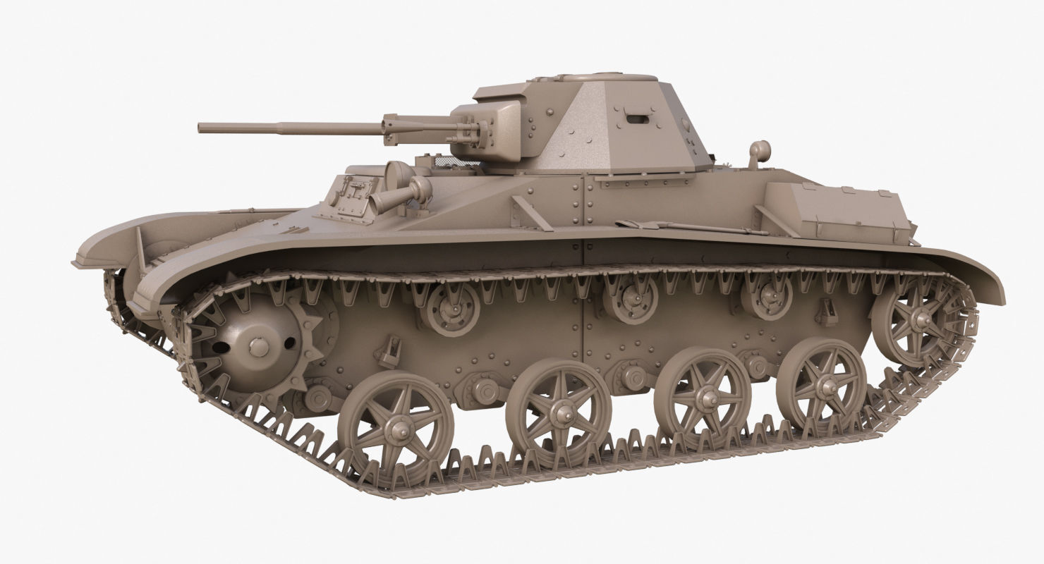 Tank T 60  Clay Mental Ray 3D model_55