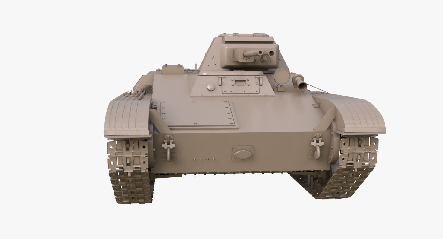 Tank T 60  Clay Mental Ray 3D model_26