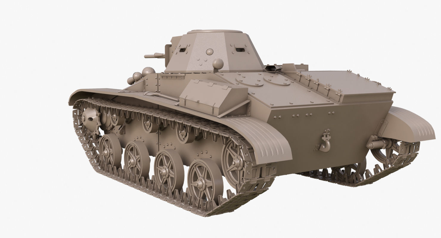 Tank T 60  Clay Mental Ray 3D model_47